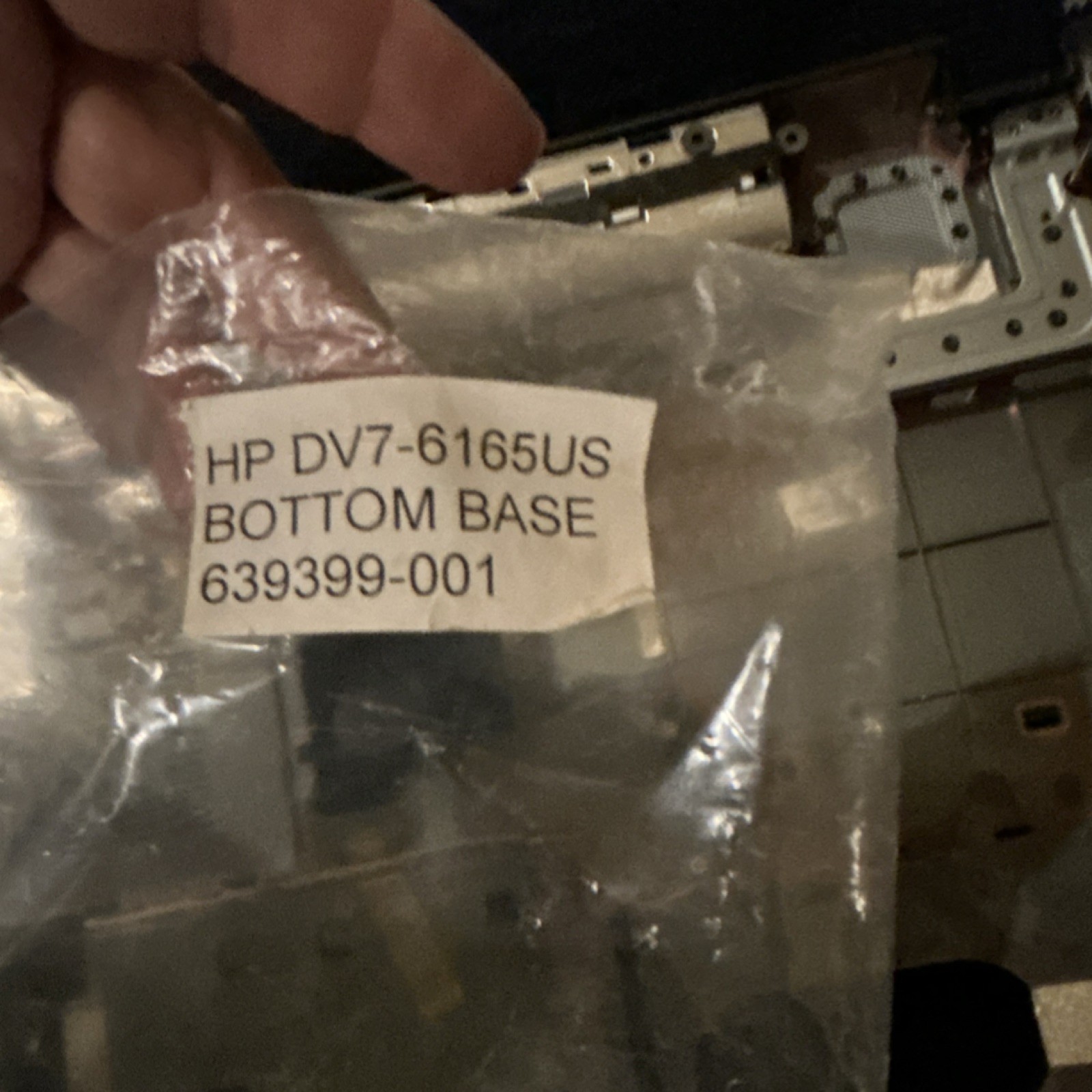 HP Pavilion DV7-6165US Silver Black Bottom Case 639399-001 Replacement Part
