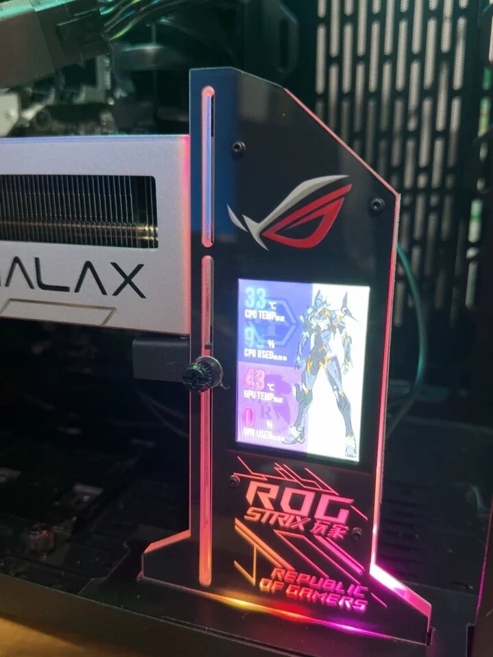 Custom Your Picture GPU Bracket VGA Holder 2.4″ LCD RGB CPU GPU RAM Monitor