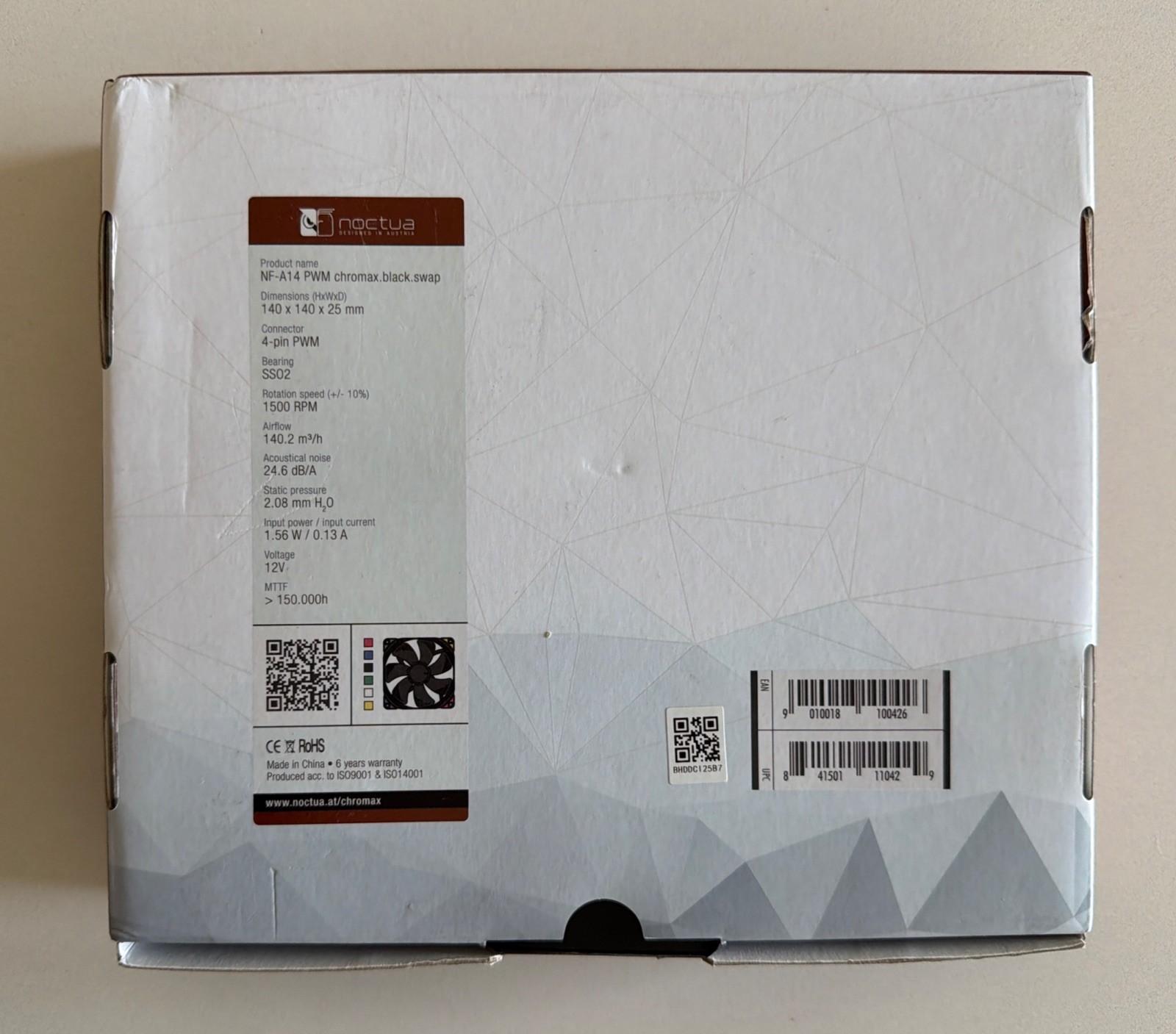 Noctua NF-A14 PWM chromax.black.swap 140mm Premium Quiet Case Fan 4-Pin Black
