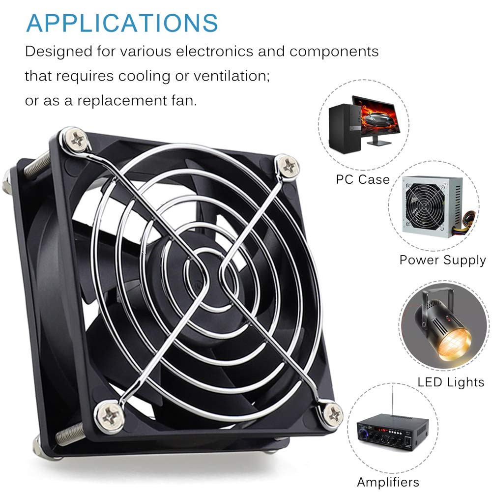 GDSTIME 4500RPM 8Cm 80Mm X 80Mm X 25Mm 12V Big Airflow High Speed Dual Ball Bear