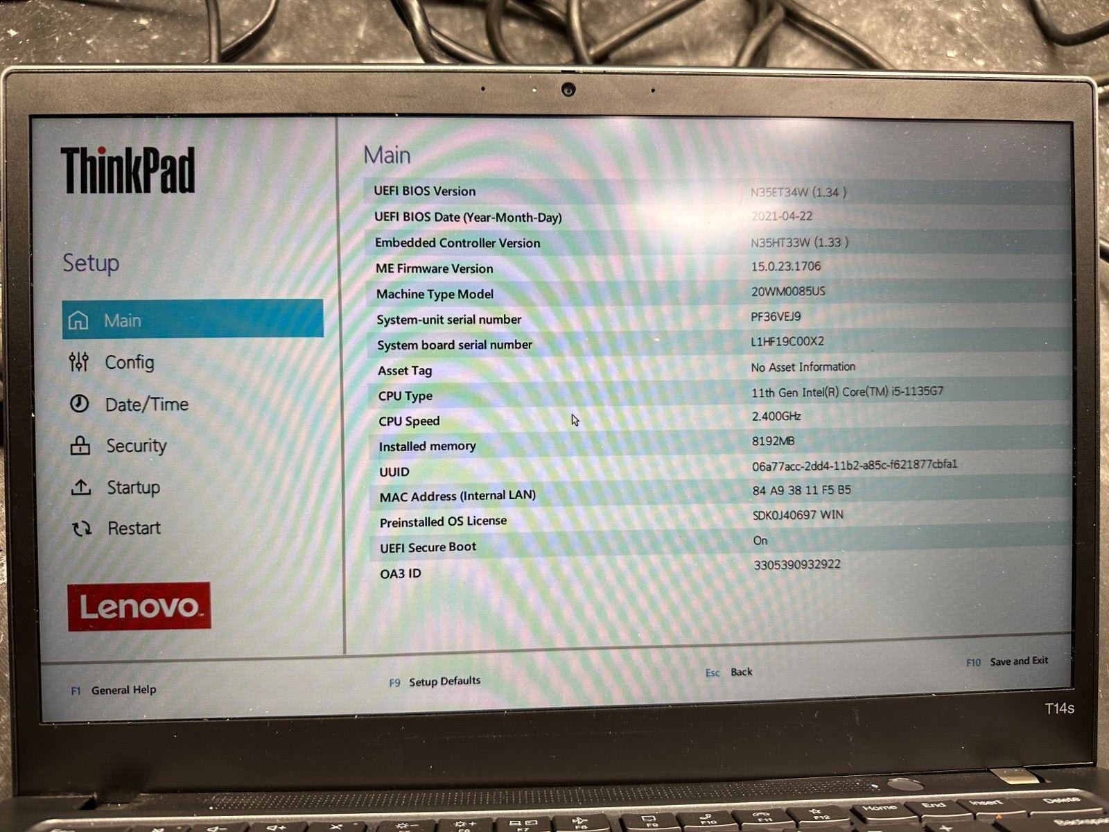 Lenovo Thinkpad T14S Gen 2 FHD LCD Screen Complete Assembly Display