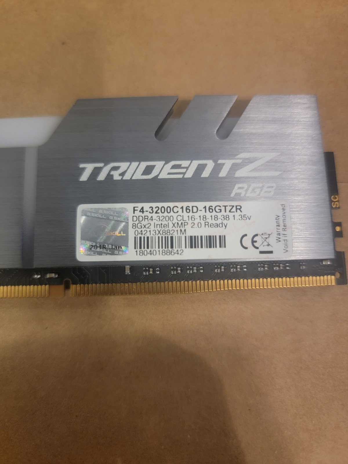 G.SKILL Trident Z RGB DDR4-3200 32GB (4x8GB) DIMM Intel XMP 2.0 Ready RAM