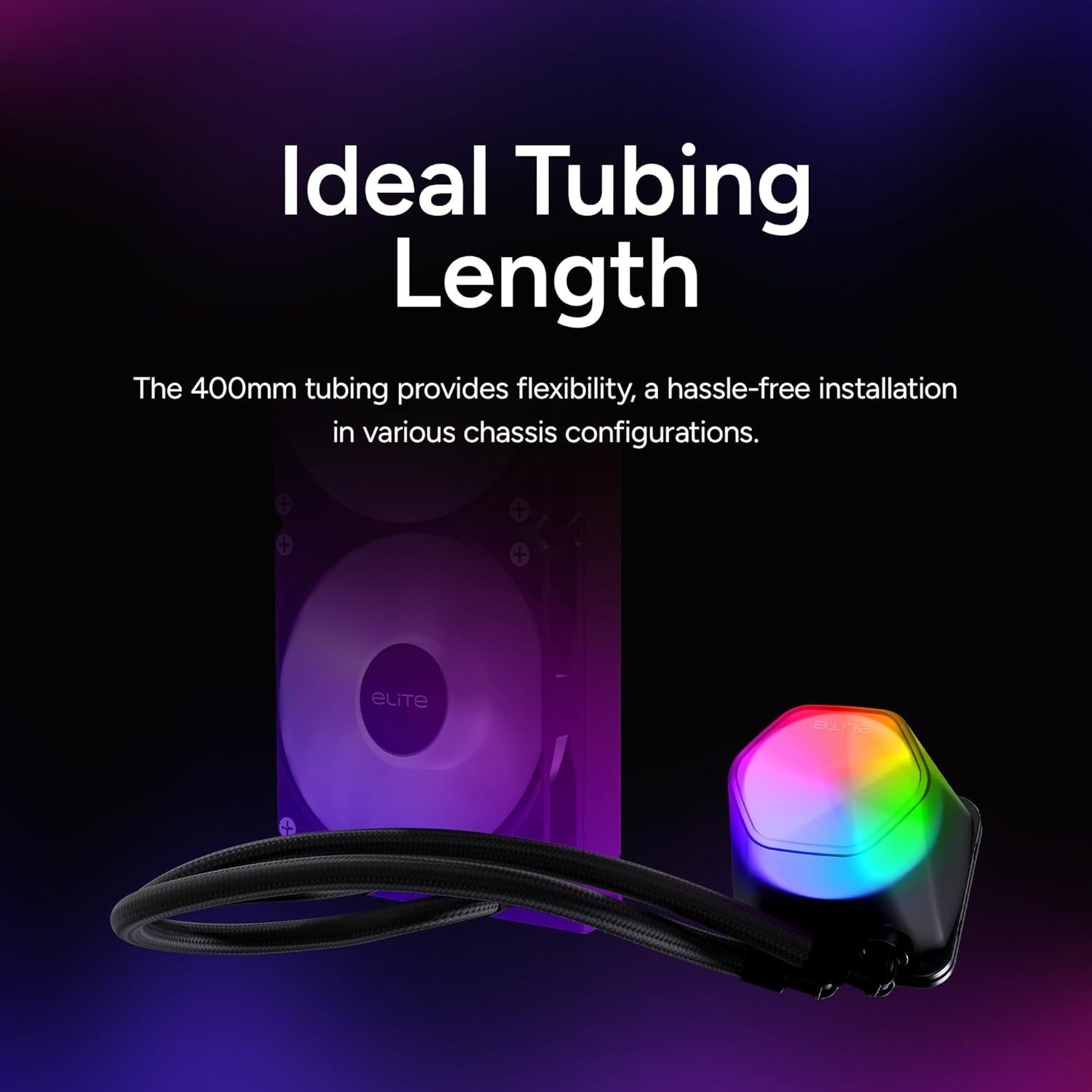 COOLER MASTER 240 ELITE LIQUID WHITE CPU LIQUID, DUAL-CHAMBER PUMP – BLACK-NEW !