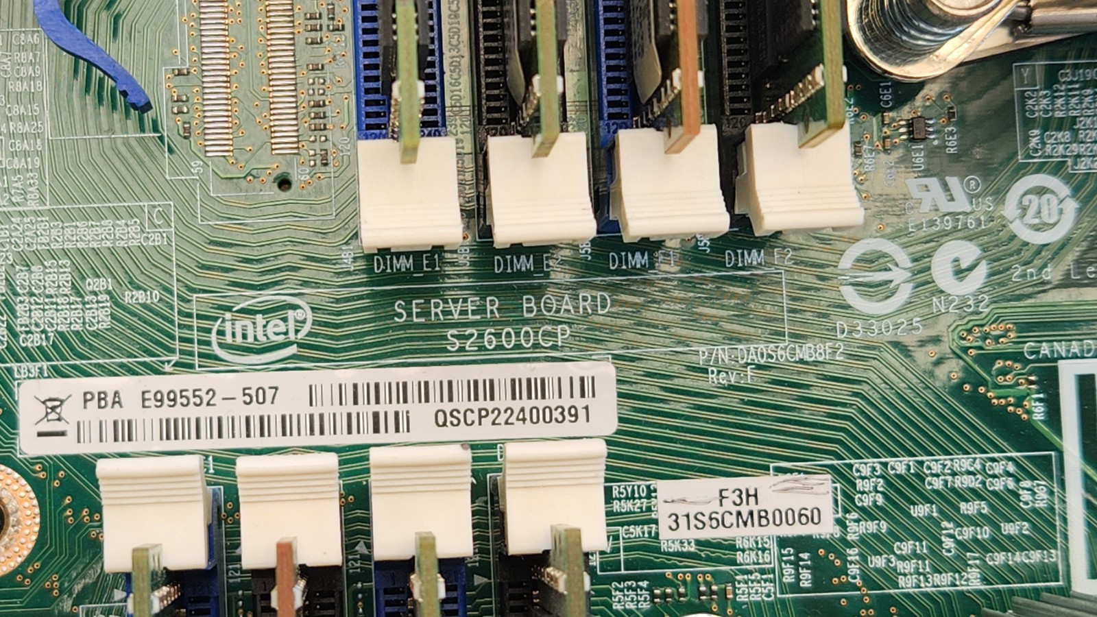 Intel S2600CP2 Server Board with dual e5-2670 xeon cpus and 128gb ram