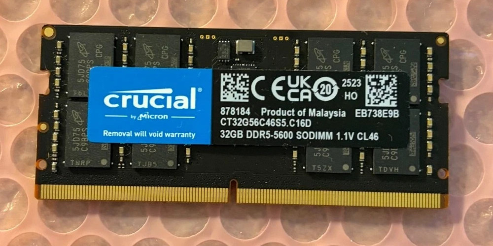 New Crucial 32GB DDR5-5600 SO-DIMM Laptop Memory Modules (1x32GB) RAM PC5-44800