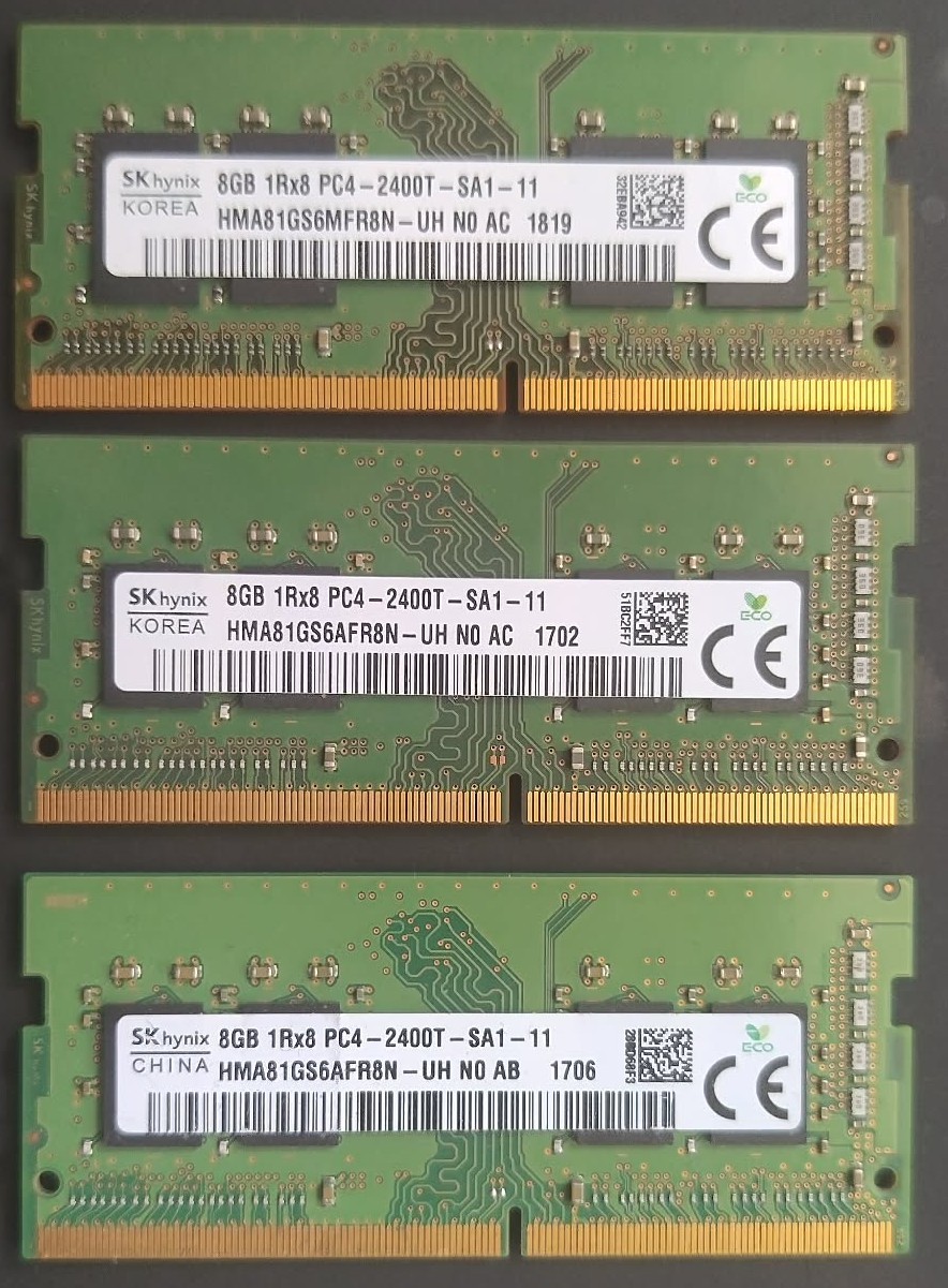 SK Hynix 8GB DDR4 2400(T)MHz SODIMM Laptop RAM HMA81GS6MFR8N-UH PC4-19200 1.2V