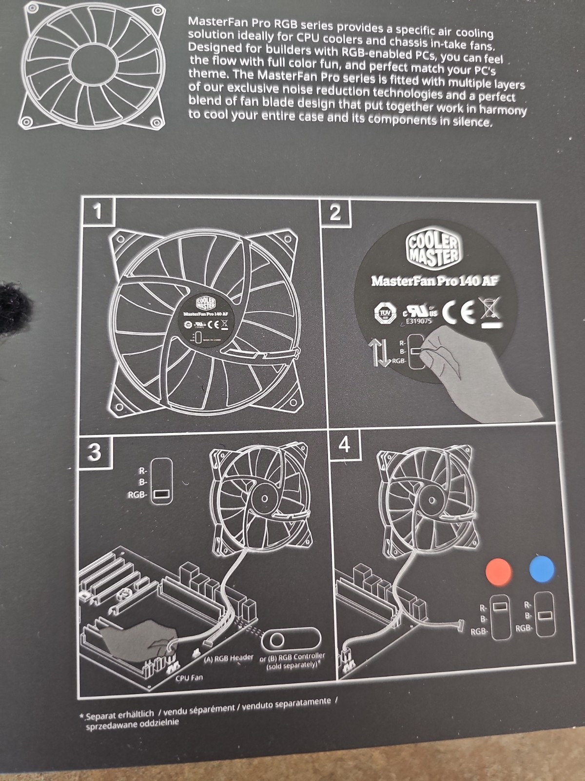 Cooler Master MasterFan Pro 140 Air Flow RGB 140mm Case Fan (MFY-F4DN-08NPC-R1)