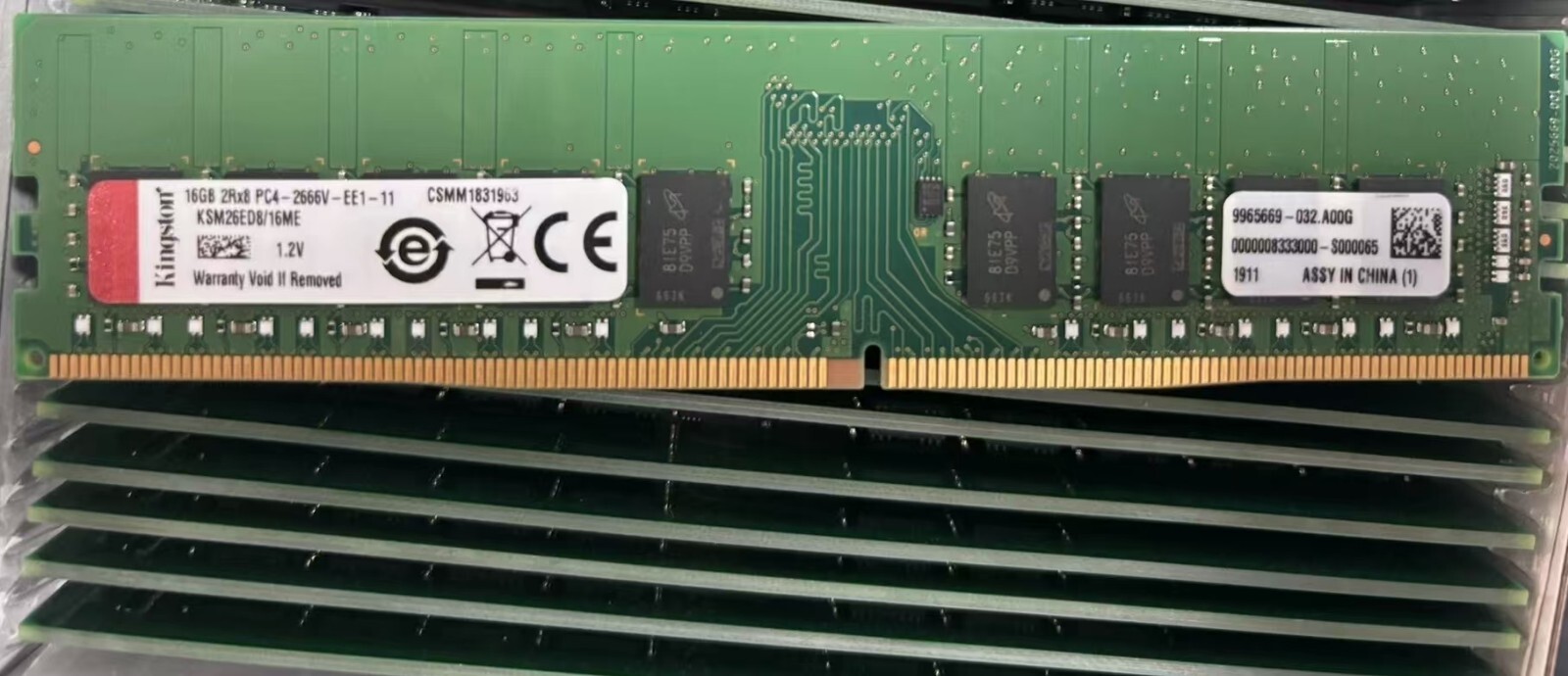 Kingston 16GB DDR4 2666MHz ECC UDIMM RAM 1Rx8 PC4-2666V-ED2-12 KSM26ES8/16HC