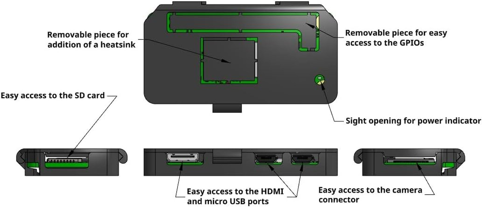Raspberry Pi Zero and Orange Pi Zero 2W, Case – Carbon Fiber Look | Compact & Du