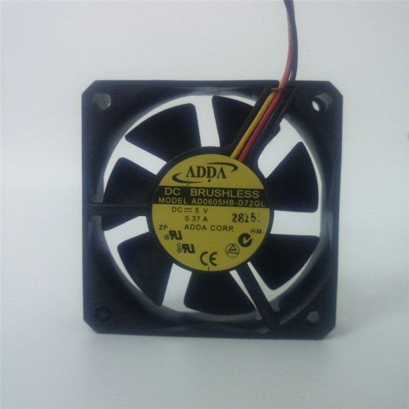 1PCS ADDA AD0605HB-D72GL 60×60×15 mm DC 5 V 0.37 A 3-wire cooling fan