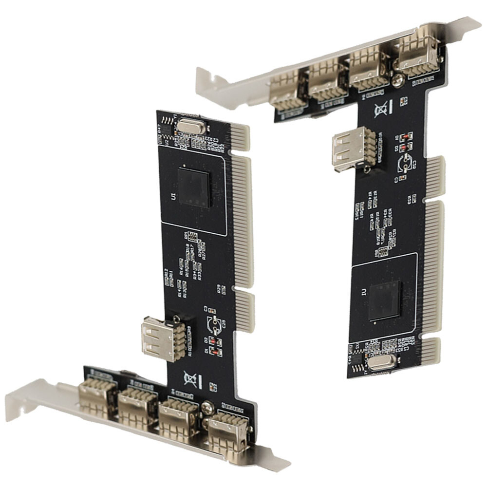 2X PCI 32bit to 4+1 ports USB2.0 Expansion Controller Card PCI 5x USB2.0 USA