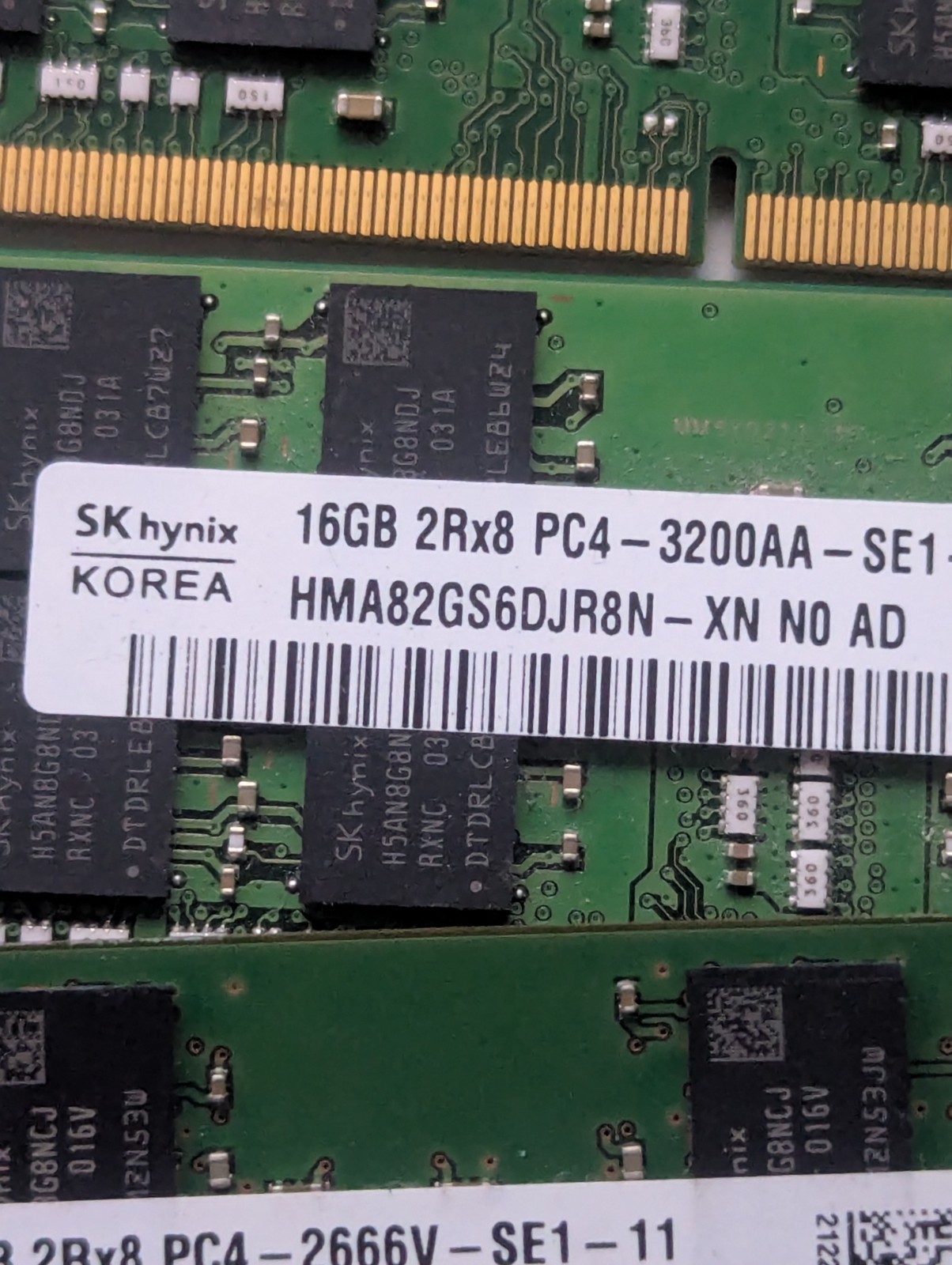 SamSung/Sk Hynix laptop 16gb 2400-2666Mhz