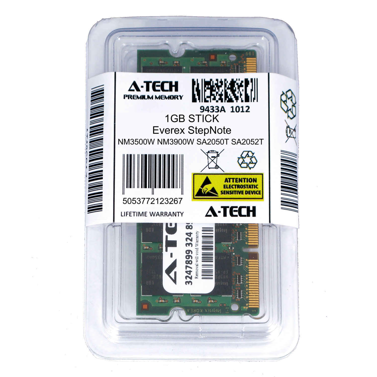 1GB SODIMM Everex StepNote NM3500W NM3900W SA2050T SA2052T SA2053T Ram Memory
