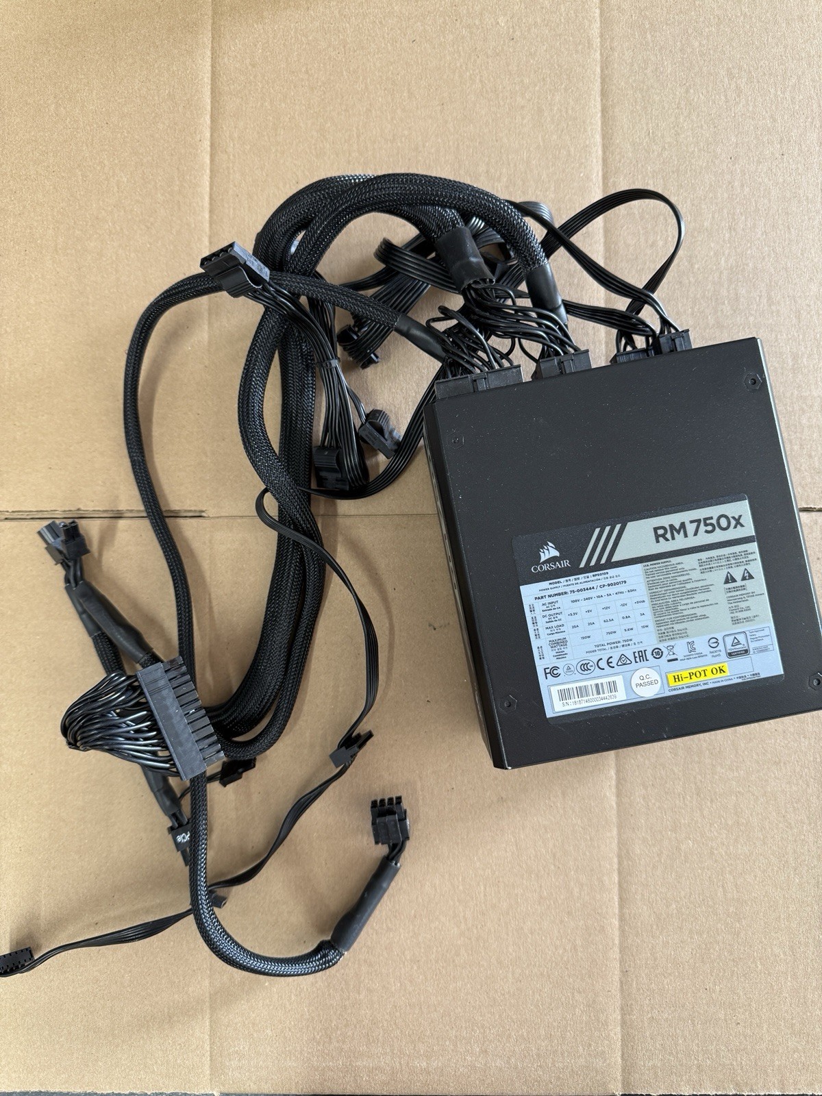Corsair RM750x ATX Modular 750W Power Supply Black with Modular Cables