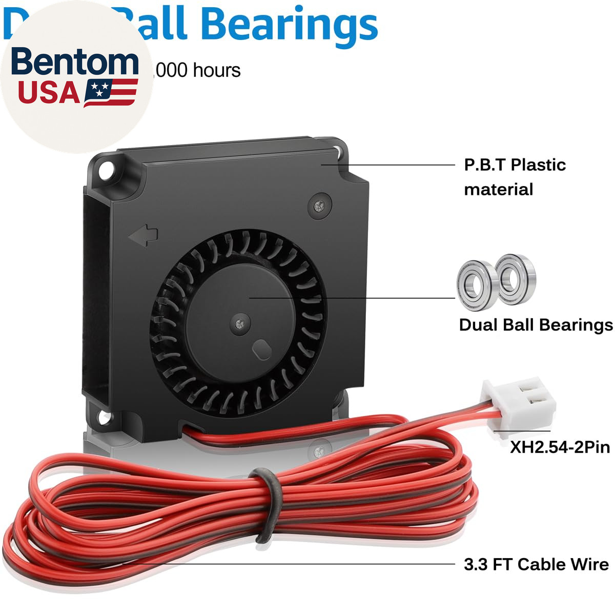 40Mm X 10Mm 4010 Blower Fan 24V Dual Ball Bearing, Ender 3 Upgrade 24 Volt DC Br
