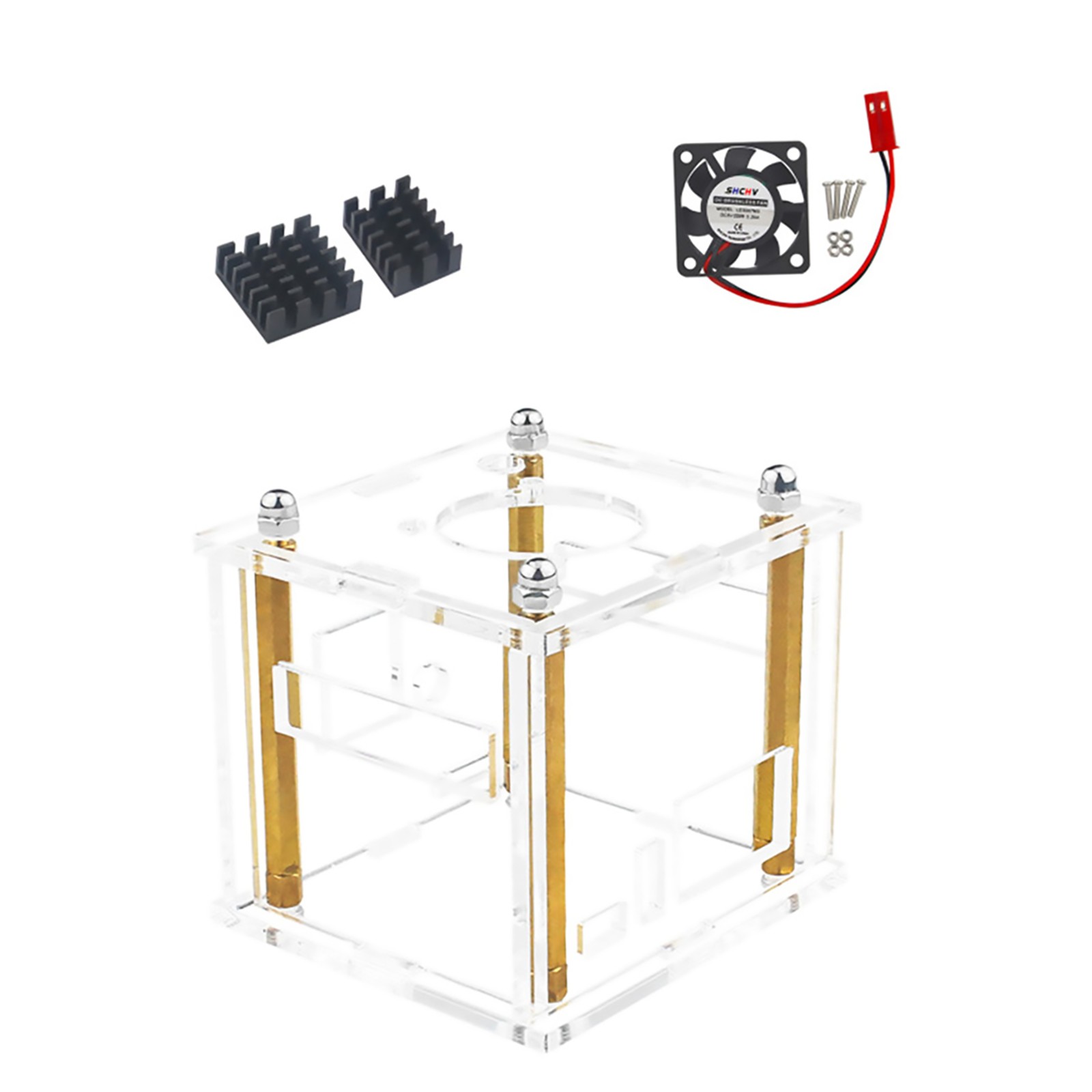 Acrylic Enclosure Clear Shell Case W/ Cooling Fan For Orange Pi Zero 3 Accessory