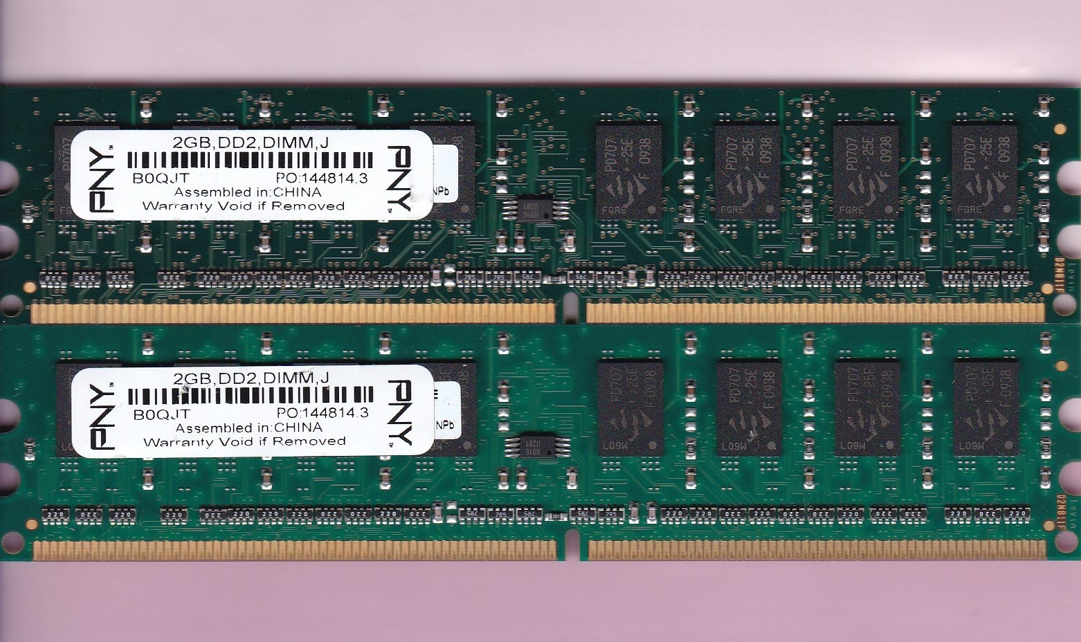 4GB 2x2GB PC2-6400 PNY MD4096KD2-800 B0QJT DDR2-800 Desktop Ram Memory Kit DIMM