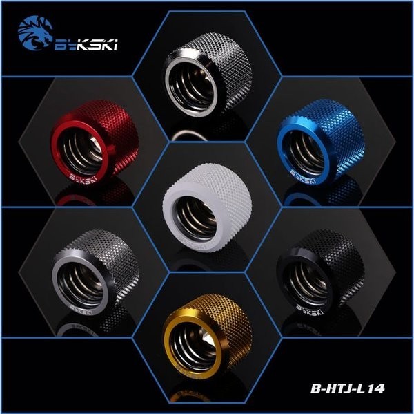 Bykski Rigid 14mm OD Fitting – White (B-HTJ-L12) 4 Pack
