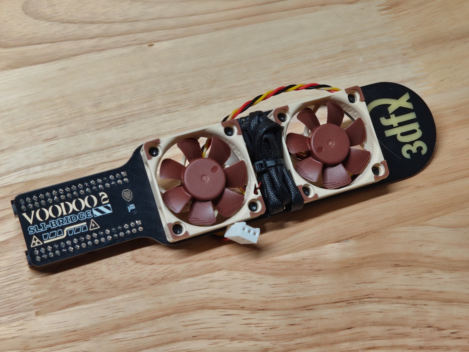 3DFX VOODOO 2 SLI-BRIDGE COOLING FAN PCB BACKLIT LOGO #3 –(NOCTUA FANS)–