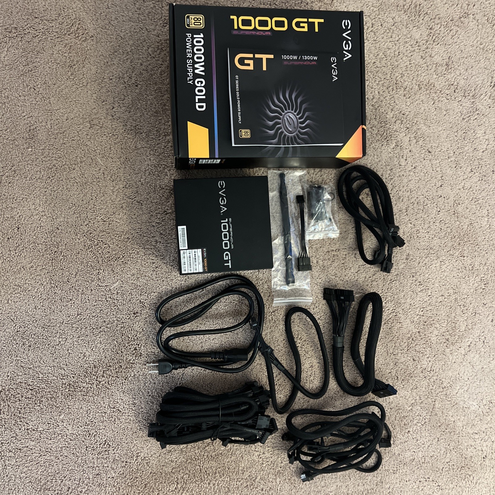 EVGA SuperNOVA 1000 GT 1000W Gold Power Supply (220-GT-1000-X1) – Slightly Used