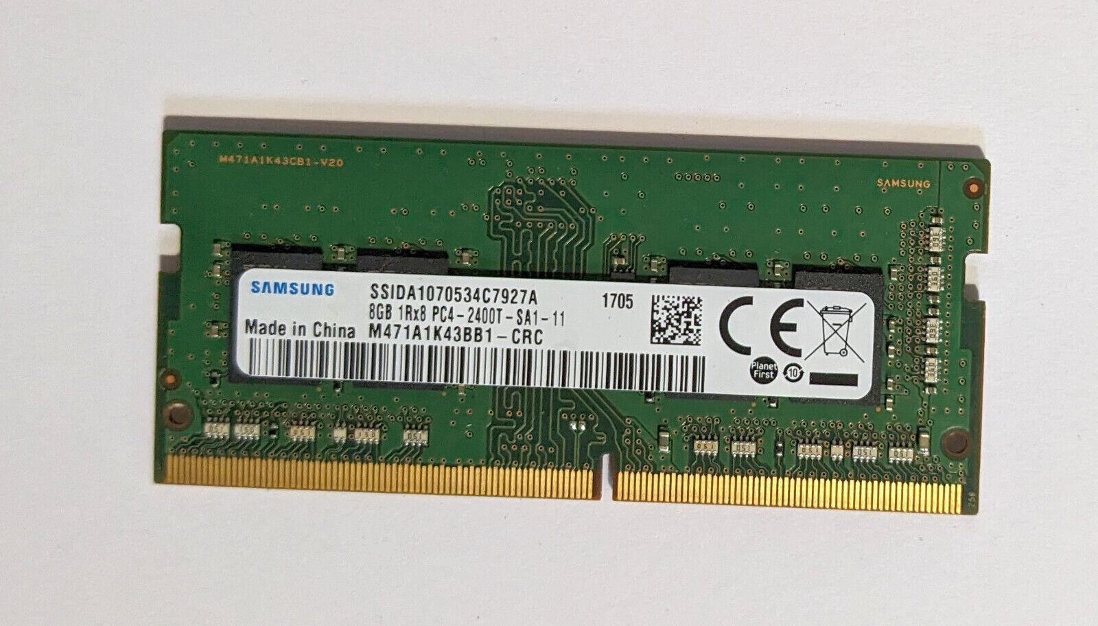 RAM SAMSUNG 1X 8GB DDR4 2400MHz SODIMM PC4-19200-S 1.2V NOTEBOOK PC4-2400T 16GB