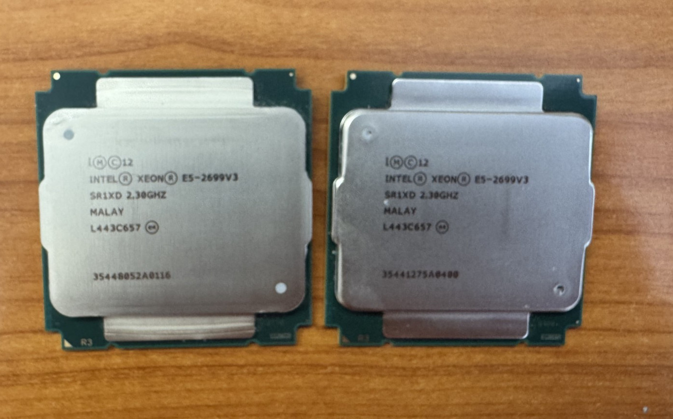 MATCHED PAIR of Intel Xeon E5-2699 v3 SR1XD 2.30GHz 18-Core 45MB LGA 2011-3 CPU