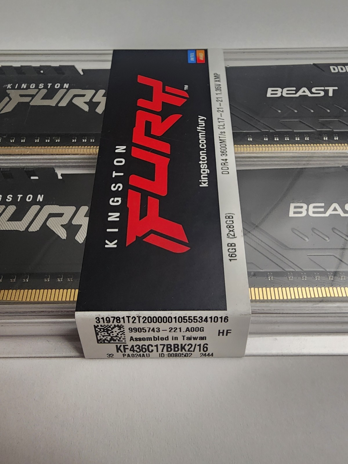 Kingston FURY Beast 16GB (2 x 8GB) – (DDR4-3600) UDIMM Memory – New Sealed