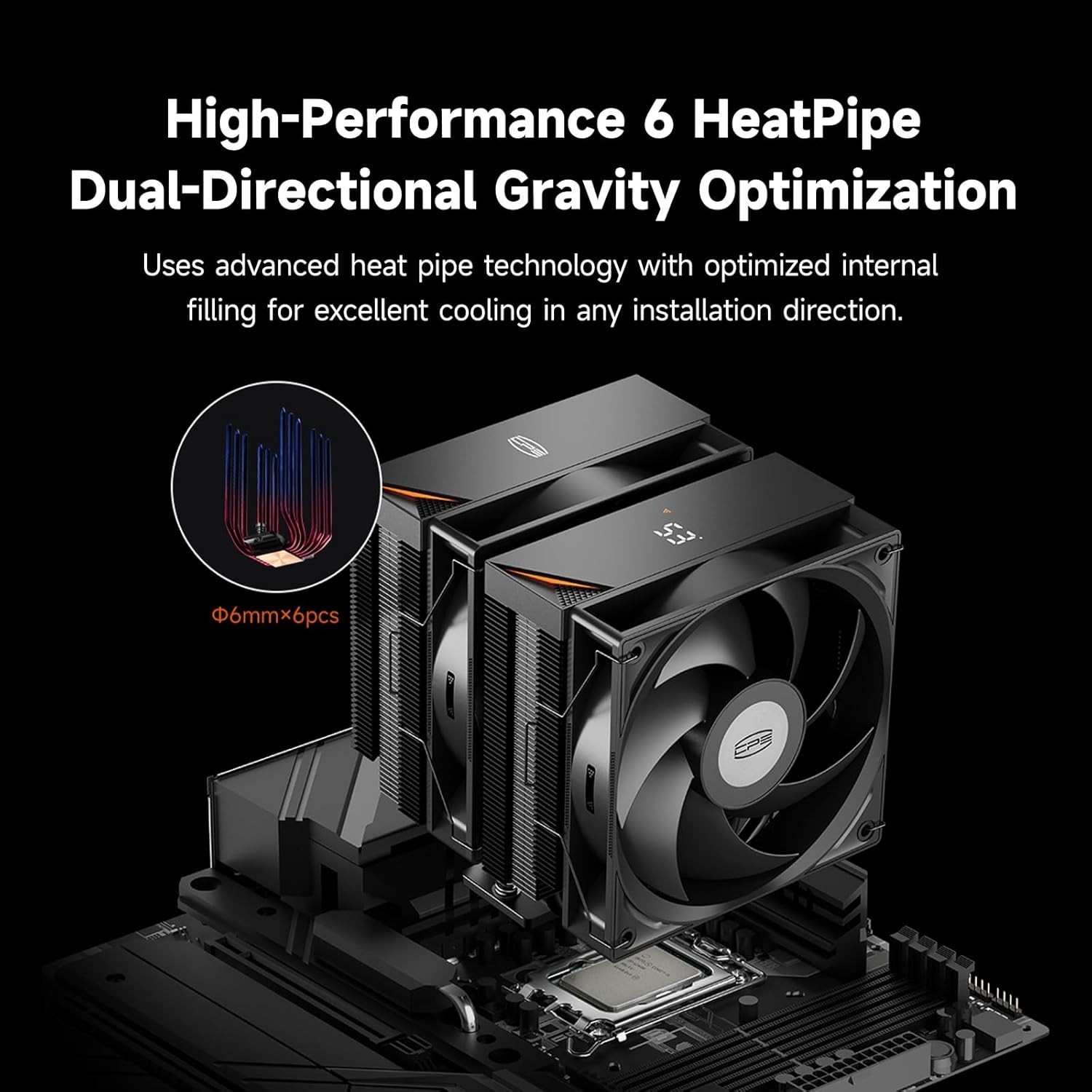 PCCOOLER CPU Air Cooler with Smart Temperature Display, xx139