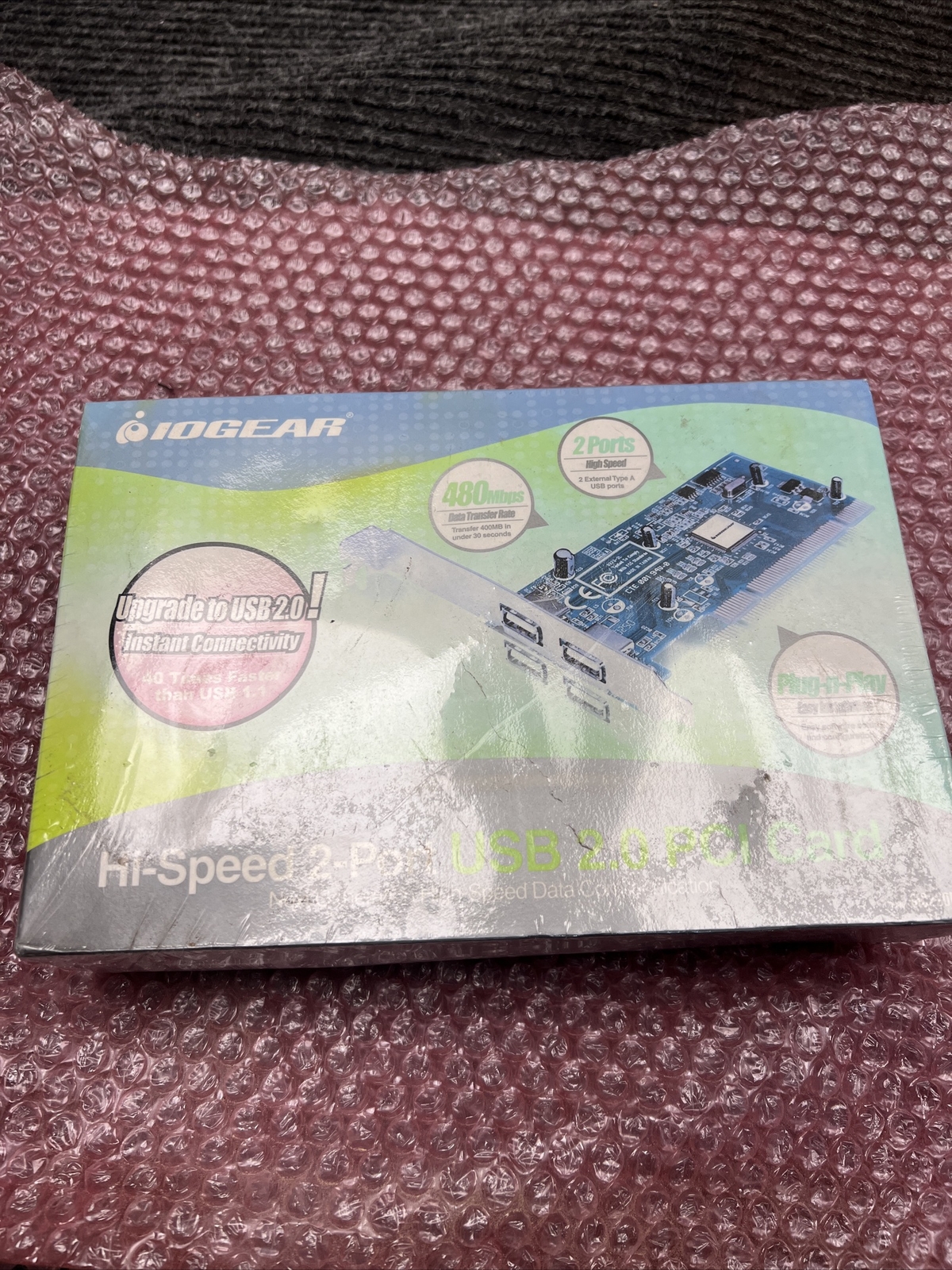 NOS IOGEAR GIC220U Hi-speed 2 Port USB 2.0 PCI Card