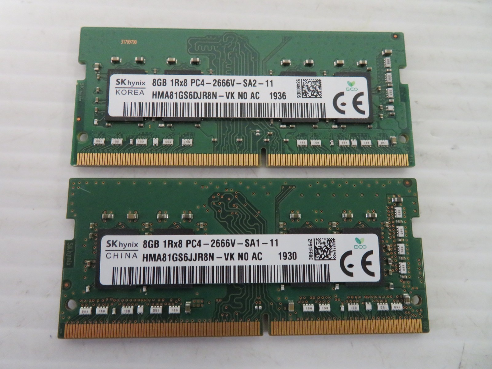 SK Hynix 16GB (2x8GB) 1Rx8 PC4-2666V-SA2-11 Laptop Memory Kit HMA81GS6DJR8N-VK