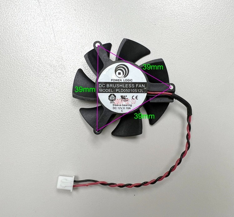 45mm Fan ATI nVIDIA Video Card PLD05010S12L (FY04510H12SAA MGA5012MR-O10) 2 Pin
