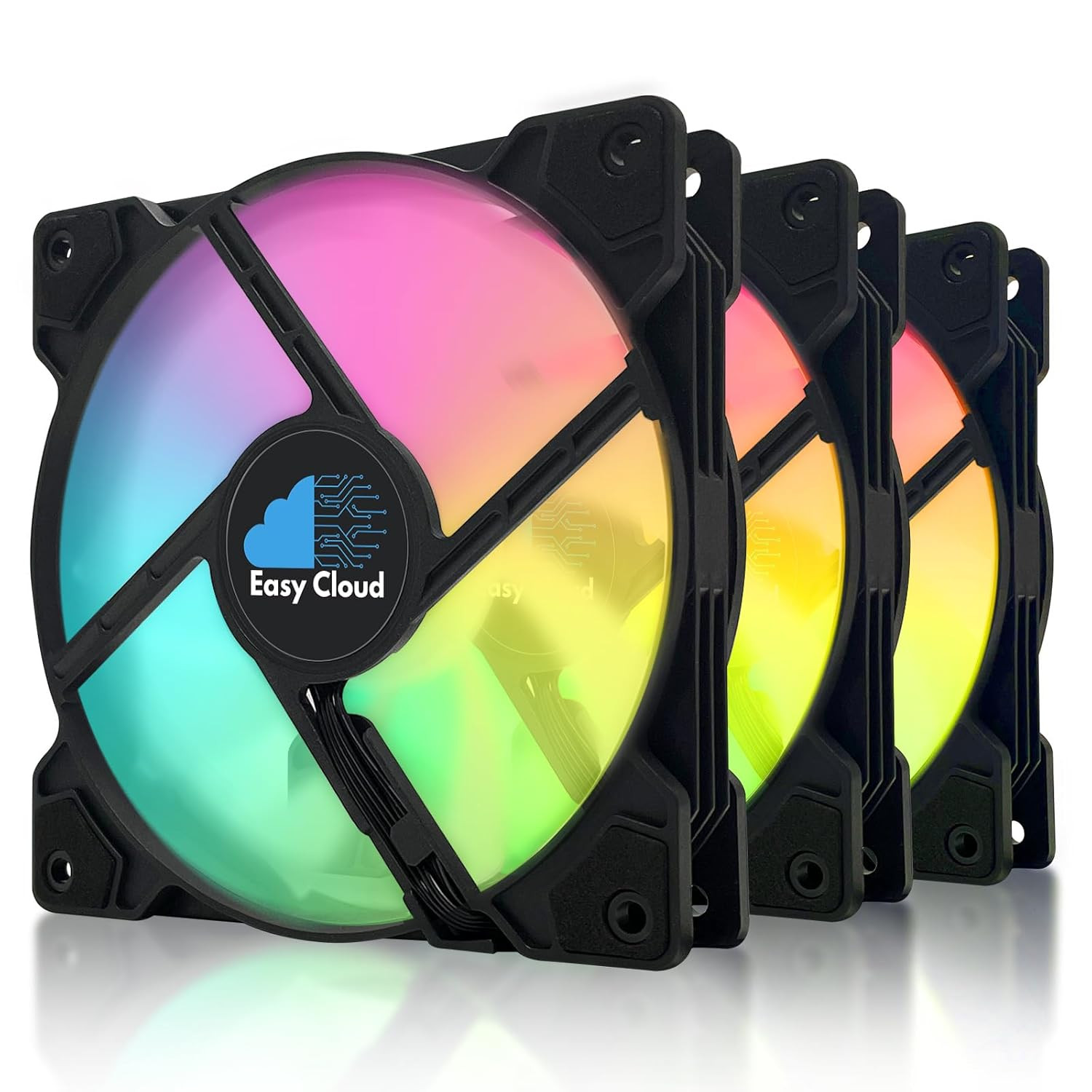 120Mm ARGB Fans 4PIN PWM Computer Case Cooler up to 1600 RPM CPU Quiet Hydraulic