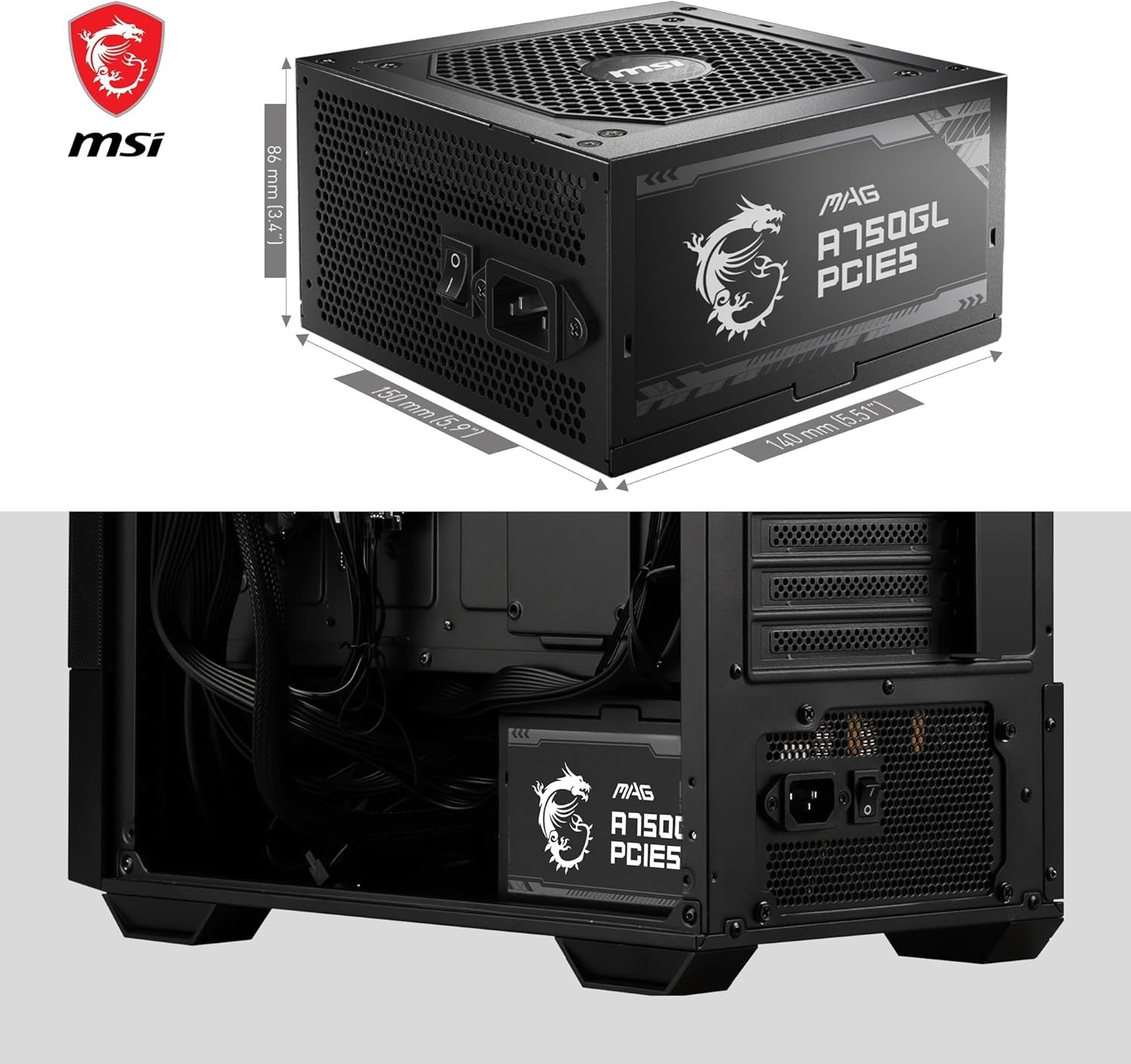 MSI MAG A750GL PCIE5 750W ATX 3.1 80+ Gold New Sealed