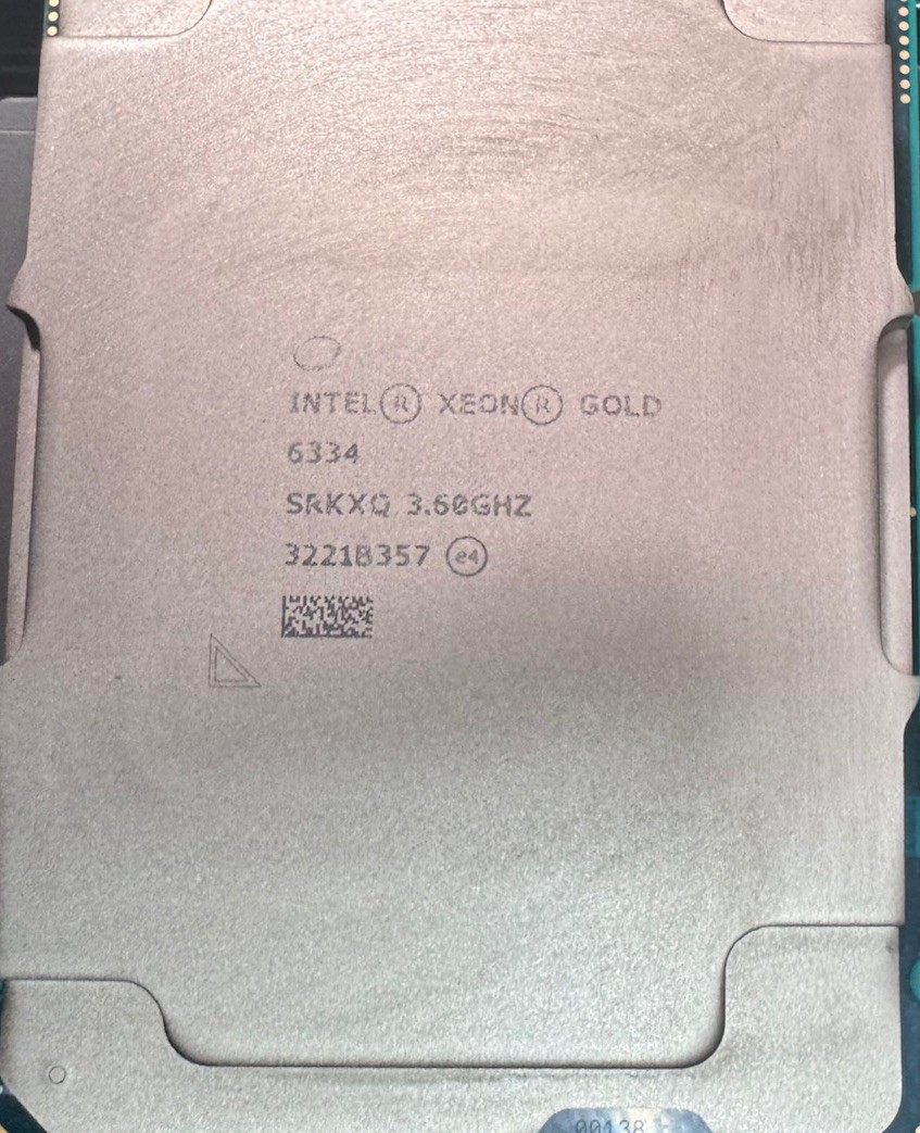 Intel Xeon Gold 6334 CPU 18MB Cache LGA 4189 8 Core SRKXQ 3.60GHz 165W Processor