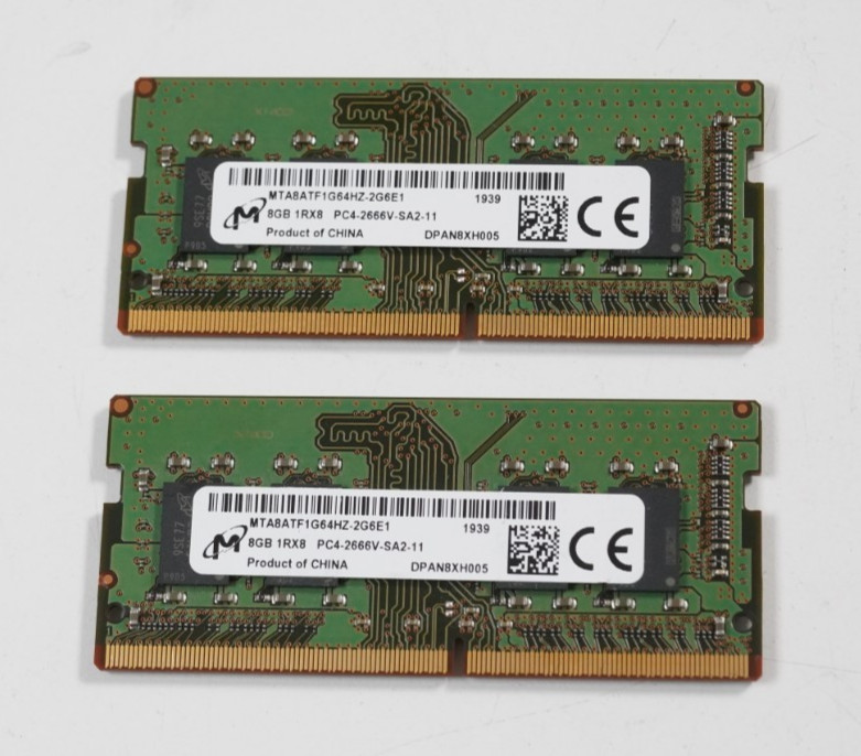 Micron 16GB (2x8GB) PC4-2666V-SA2-11 DDR4 SODIMM RAM MTA8ATF1G64HZ-2G6
