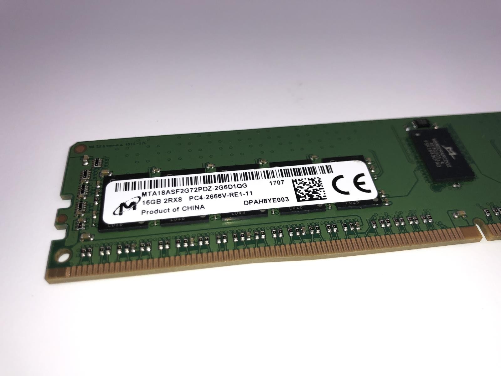 (Set of 2) Micron 16GB DDR4-2666 RDIMM / MTA18ASF2G72PDZ-2G6D1QG Server RAM
