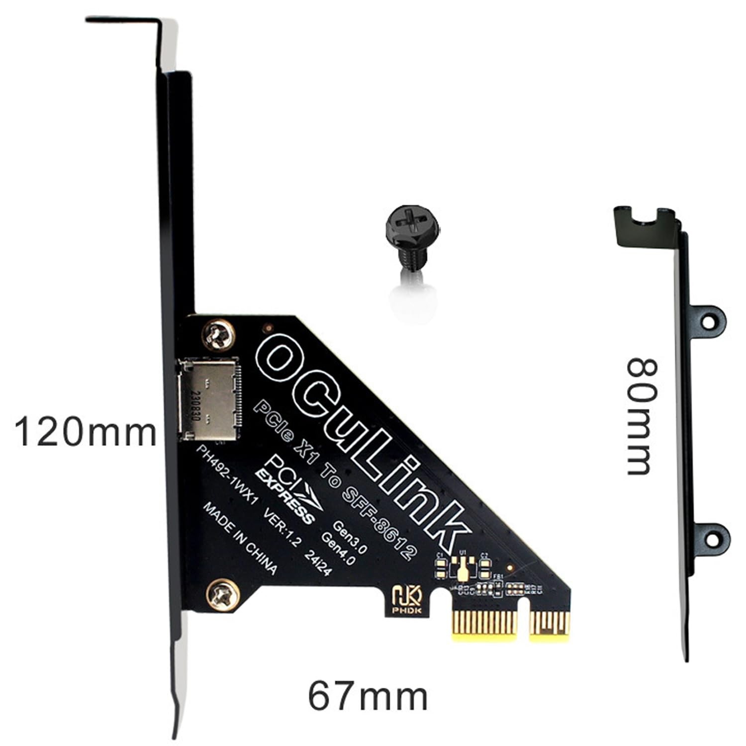 PCIe 4.0 x4 64Gbps Compatible with OCuLink SFF-8612 SFF-8611 External GPU eGP…