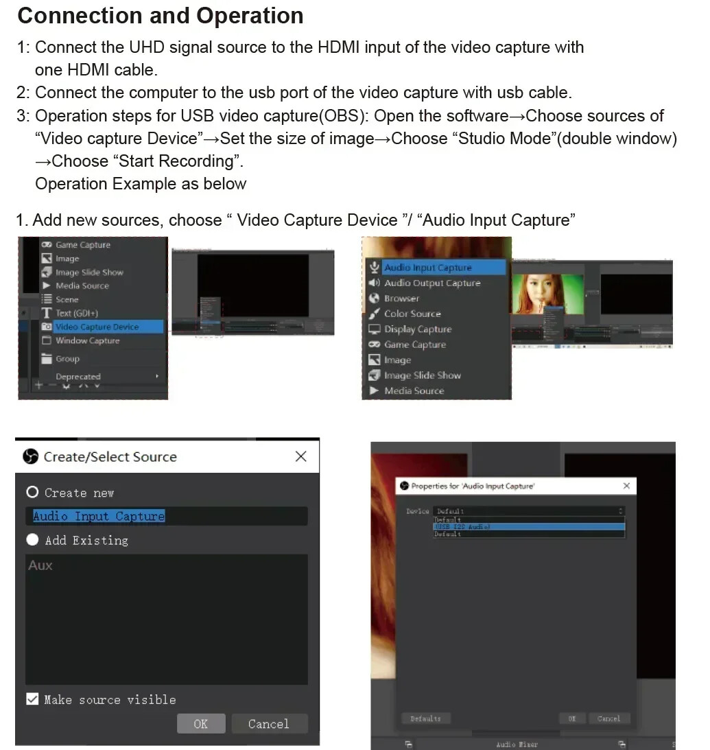 Type C USB 3.0 HDMI Video Capture Card 4K 1080P Fr Game Recording Live Streaming