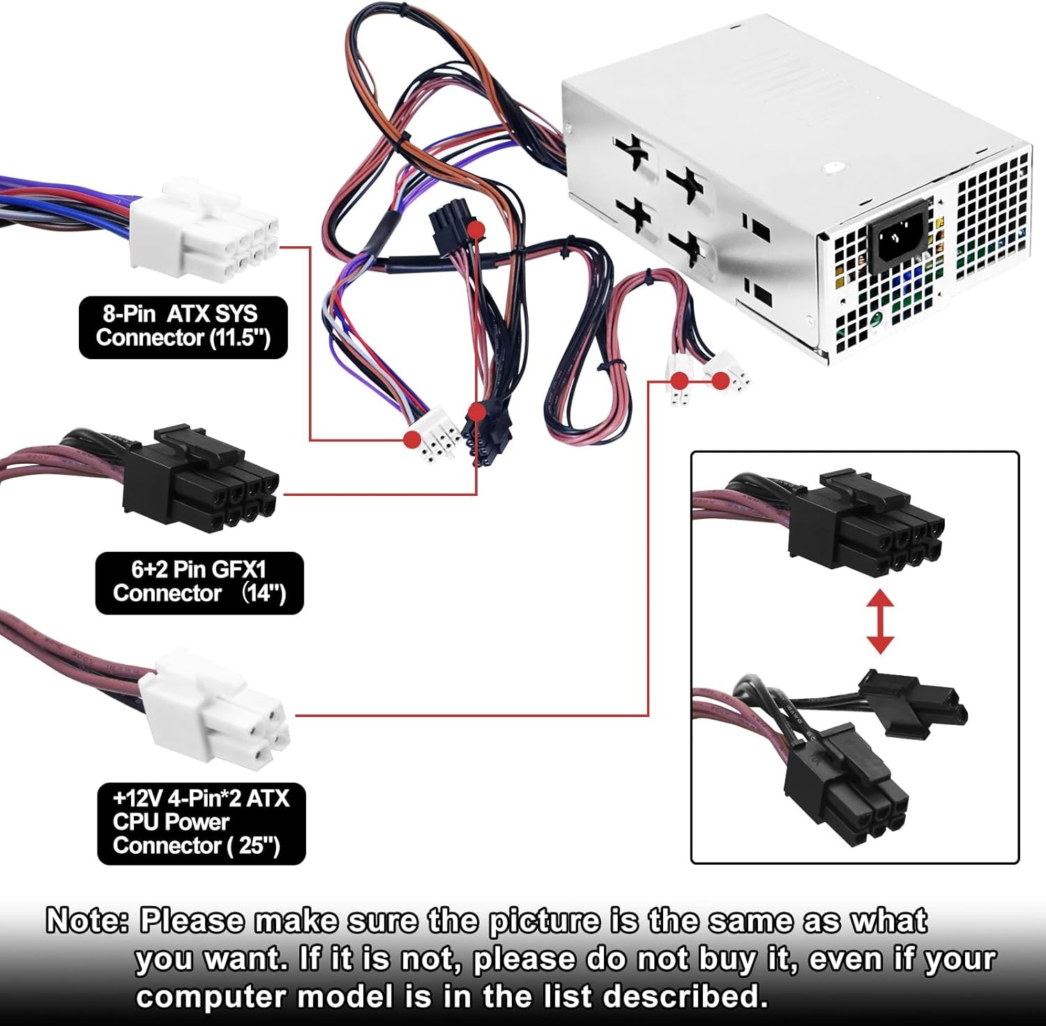 D400EPS-00 400W Power Supply Replace Dell OptiPlex 3000 MT 3900 MT 5000 0X4XV7