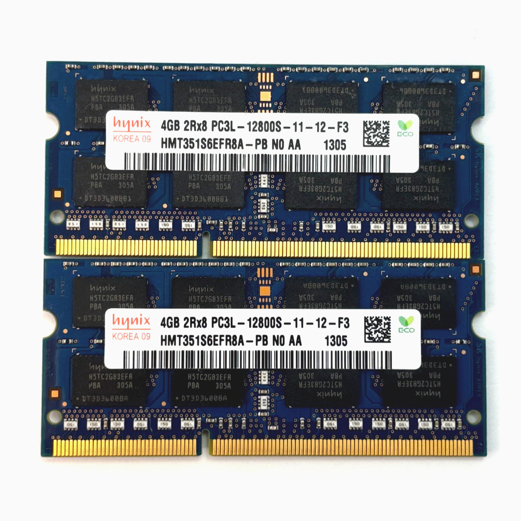 Hynix 8GB Laptop Memory Kit – 2x4GB DDR3L 1600MHz PC3L-12800S 2Rx8 1.35V SODIMM
