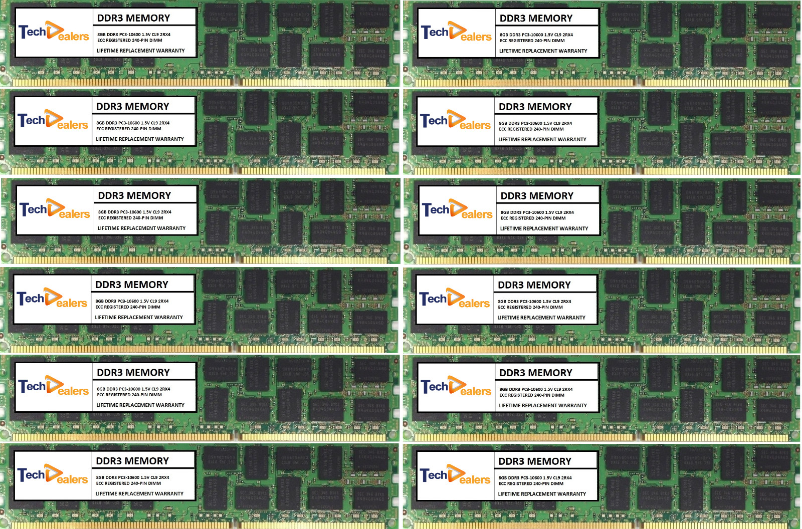 96GB (12x8GB) MEMORY FOR DELL POWEREDGE R610 R710 R715 R720 R815 R510 T410 T610