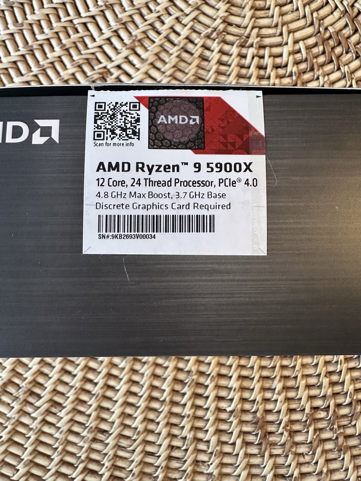 AMD Ryzen 9 5900X Desktop Processor Socket AM4 – READ DESC – As-Is For Parts