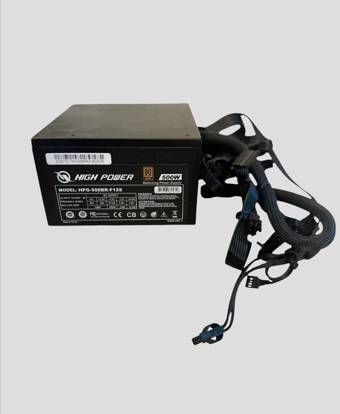 High Power HPG-500BR-F12S 80 Plus Bronze 500WSwitching Power Supply