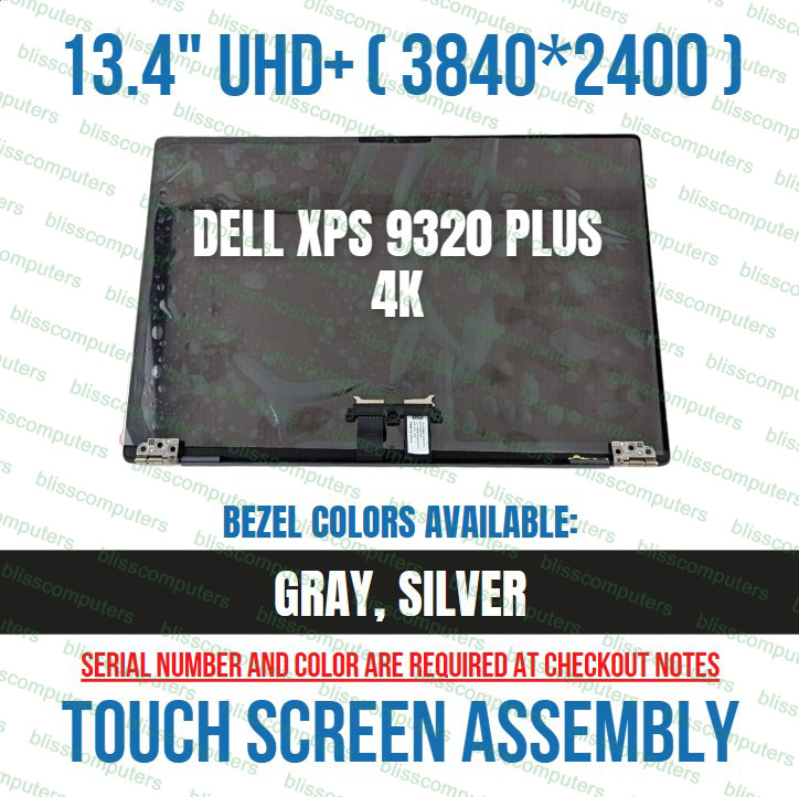 Dell XPS 13 Plus 9320 XPS 9320 UHD 4K Touch Screen LCD Complete Graphite