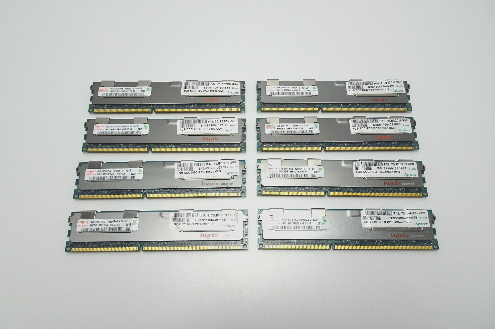 Hynix 32GB (8x 4GB) ECC DDR3 1333MHz RAM | 2Rx4 PC3-10600R-9-10-E1 | TESTED