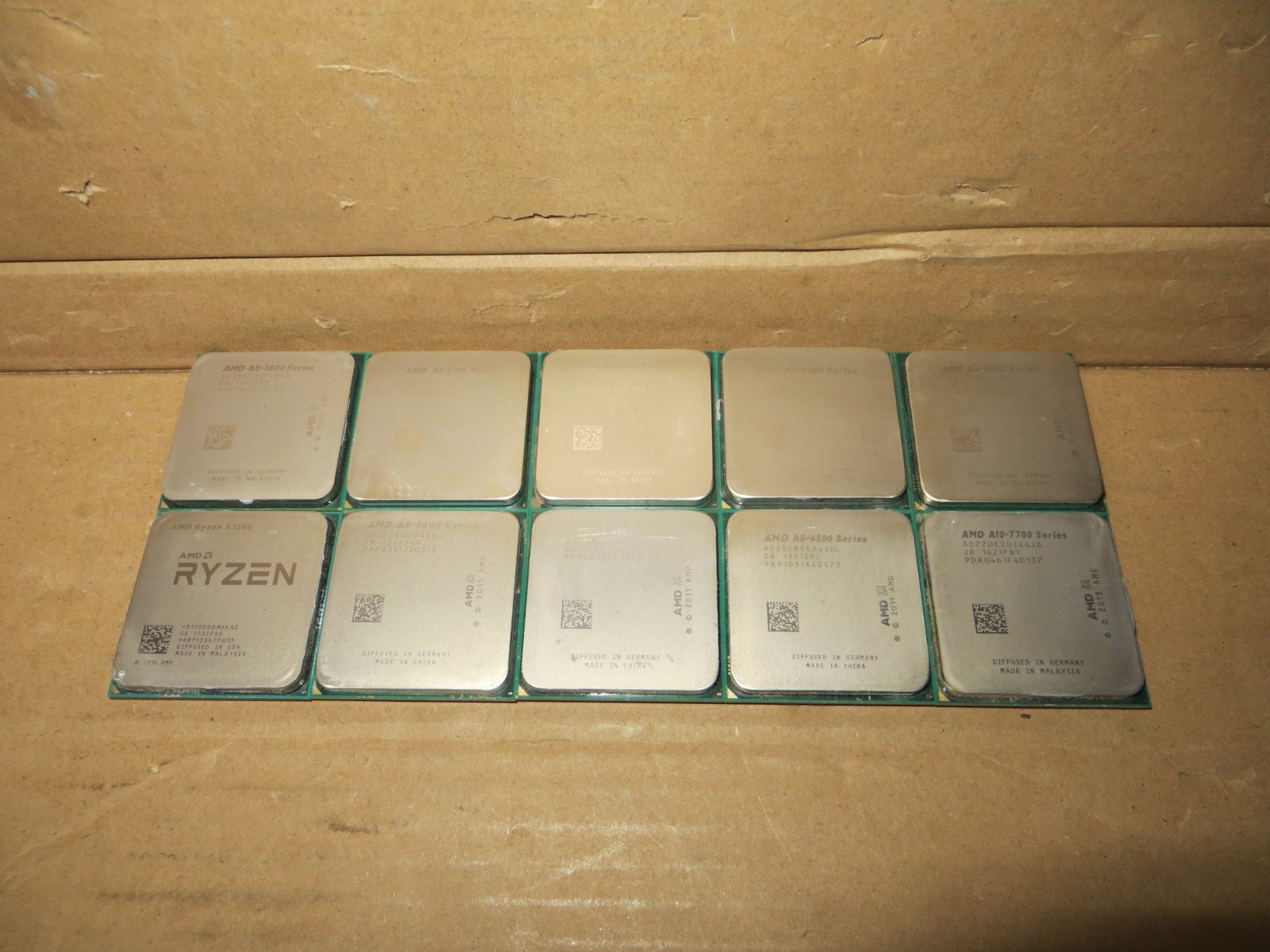 Lot of 10 Mixed AMD CPUs Bent Pins Untested for Parts or Repair