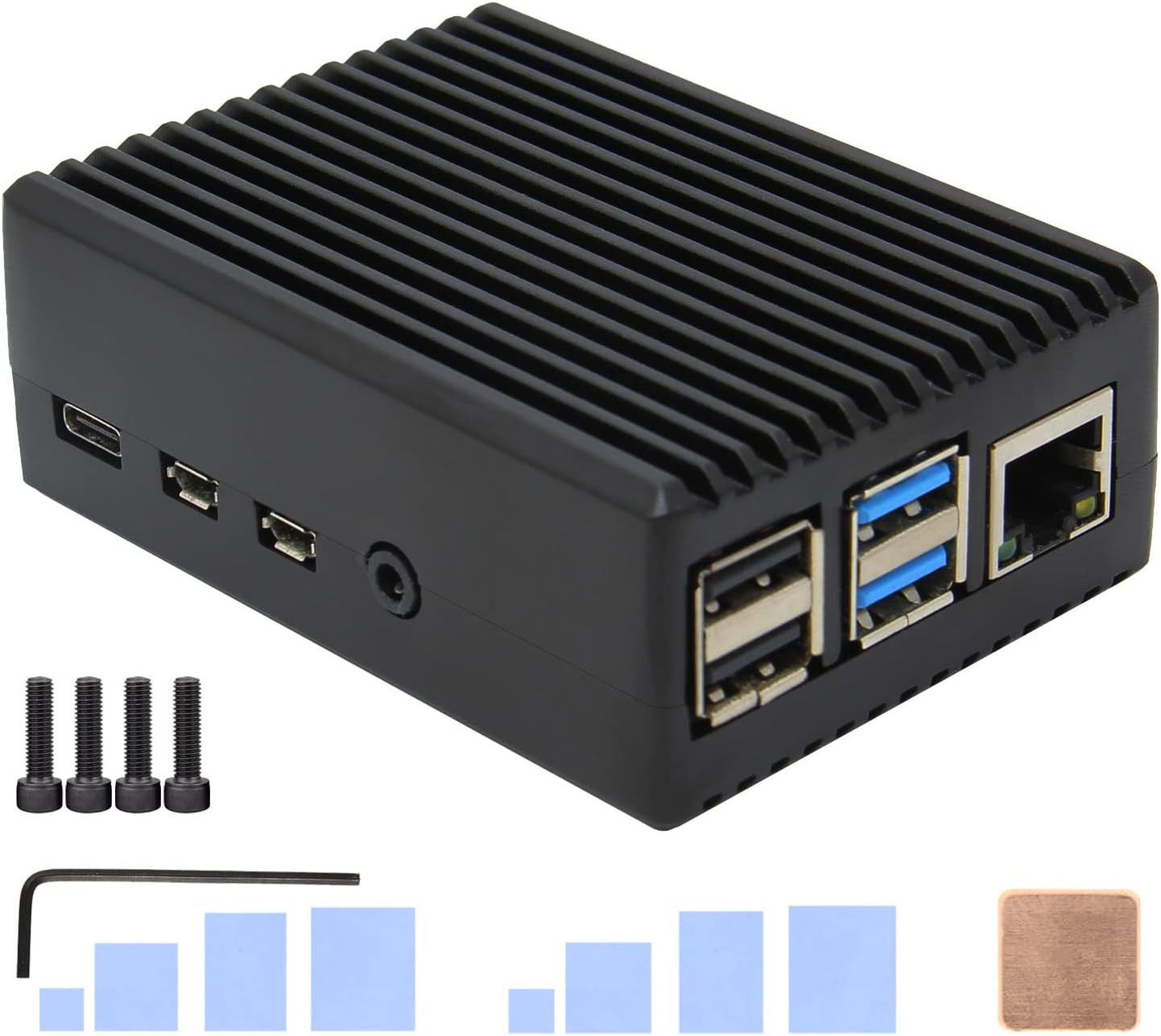 Geekworm for Raspberry Pi 4 Aluminum Case, Heavy Duty Passive Cooling Metal Case
