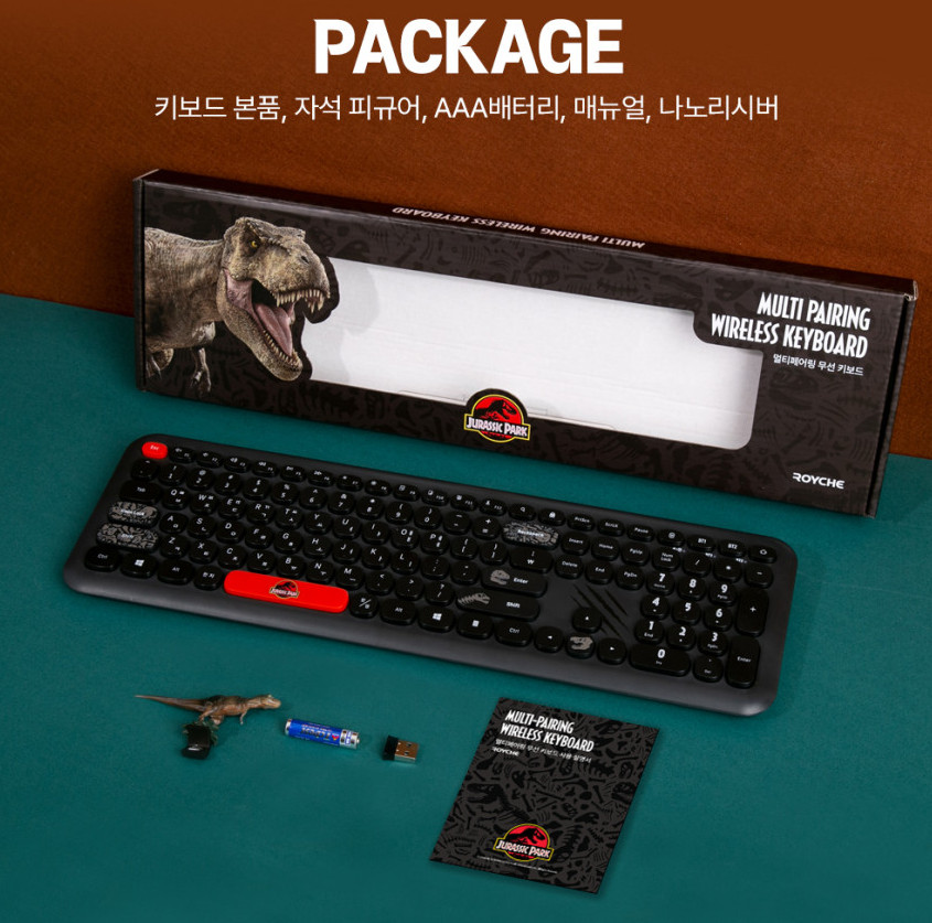Royche Universal Jurassic Park Wireless Keyboard Multi-Pairing Genuine