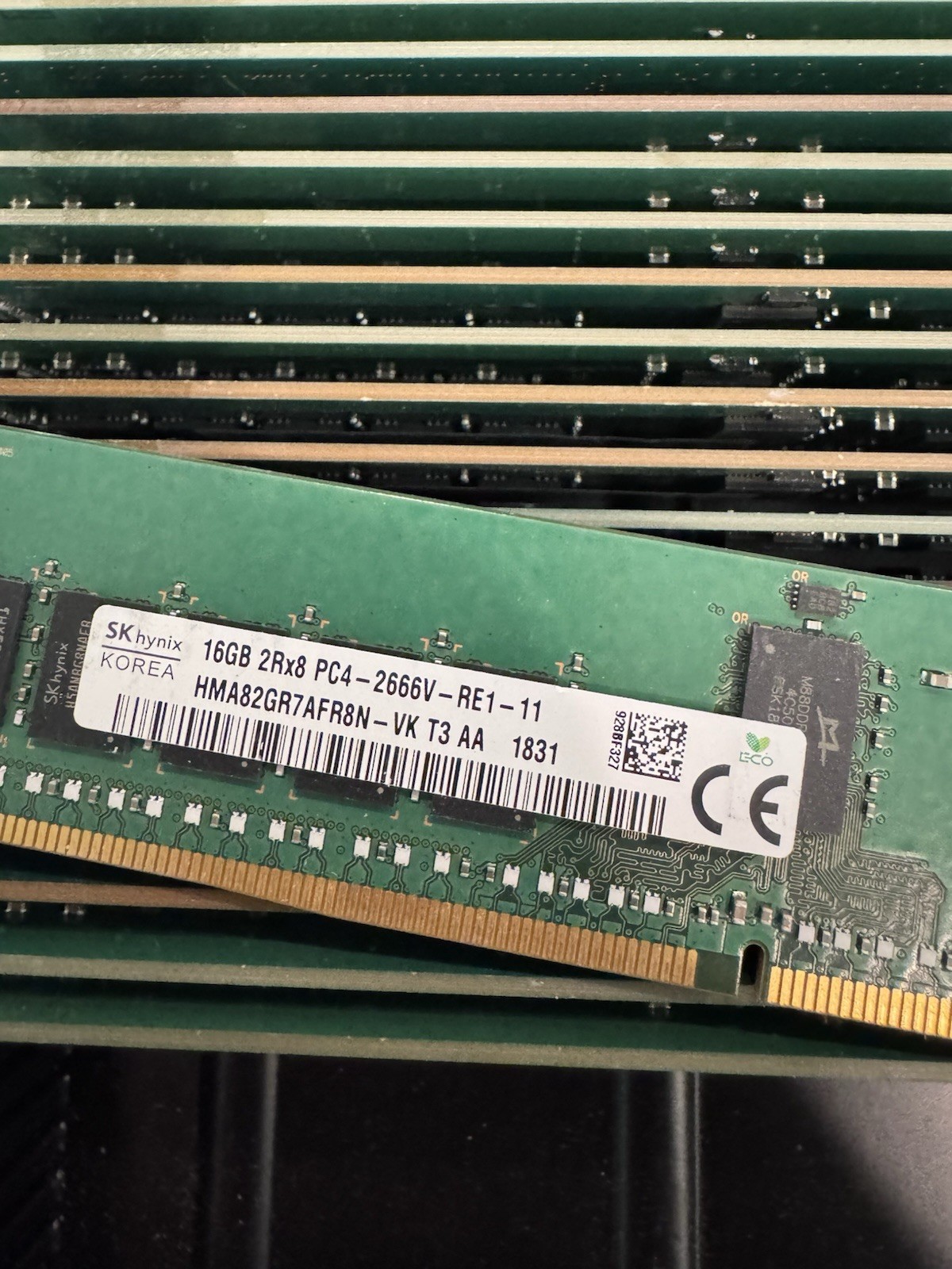 432GB SK Hynix 16GB 2Rx8 PC4-2666V Memory RAM HMA82GR7AFR8N-VK T3 AC Lot of 27