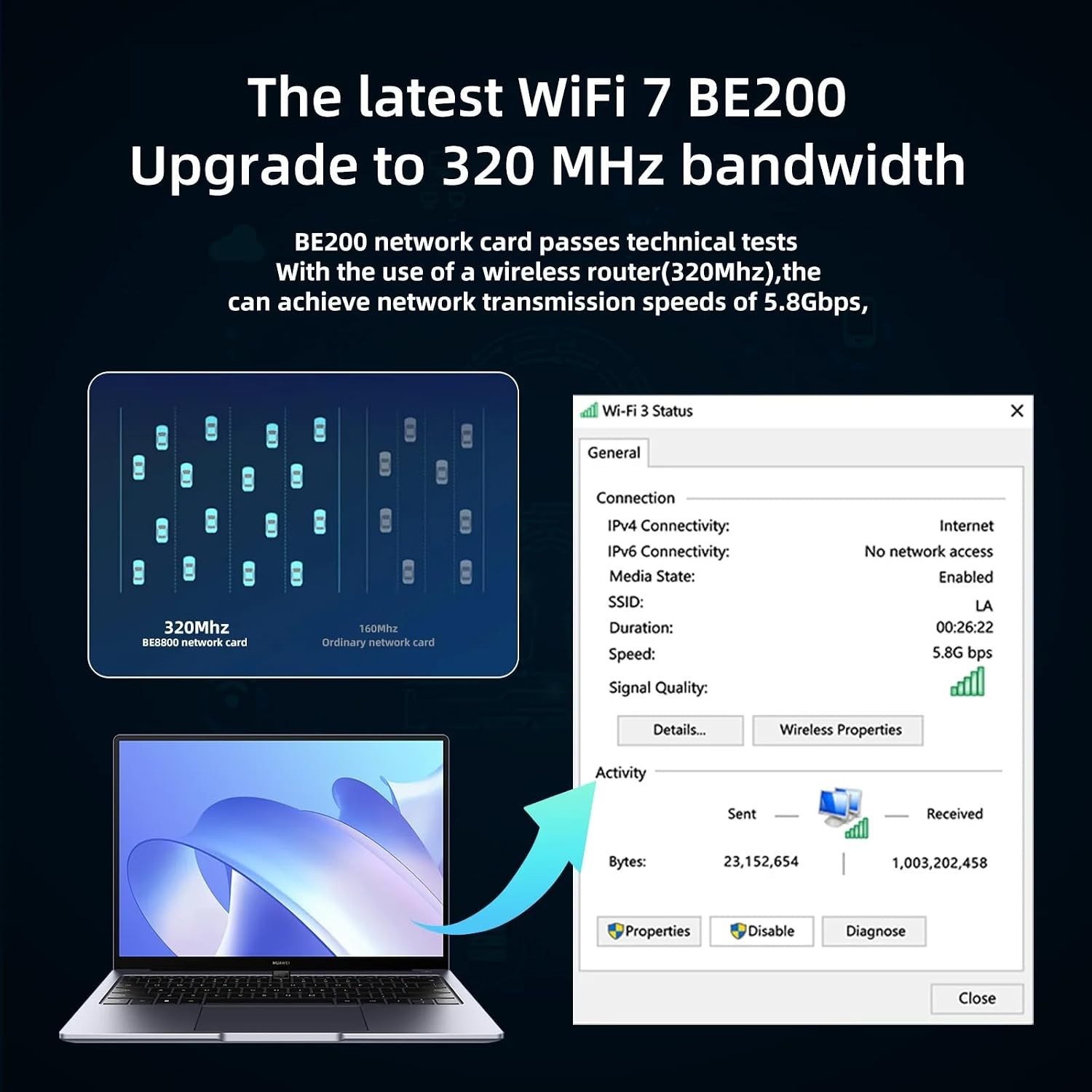 Bluetooth 5.4 & WiFi 7 BE200 Wireless Network Card for Seamless Connectivity